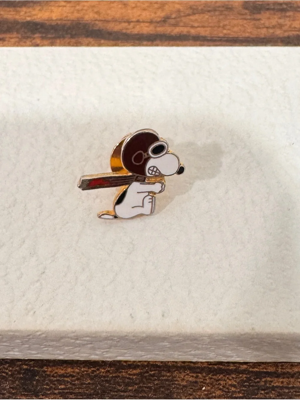 Vintage Enamel Snoopy Pilot Pin Tie Tac Hat Lapel Red Baron Flying Ace